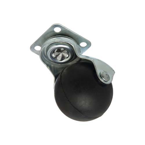 Rueda goma esferica 50mm base giratoria
