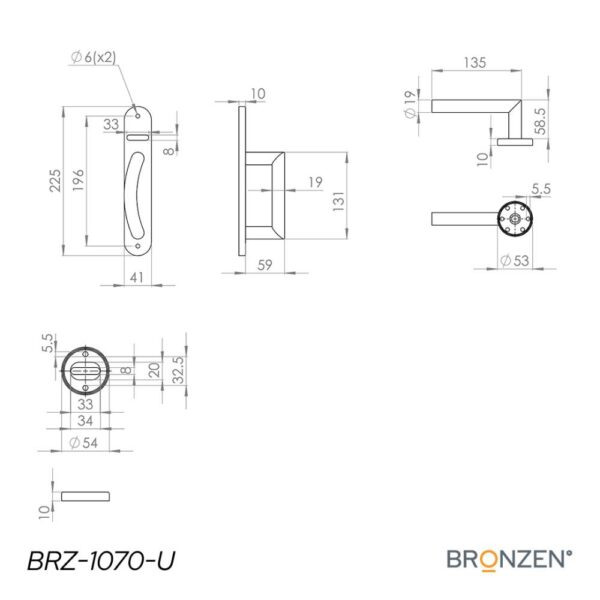 Manijón y media manija acero inoxidable - Bronzen - Imagen 4